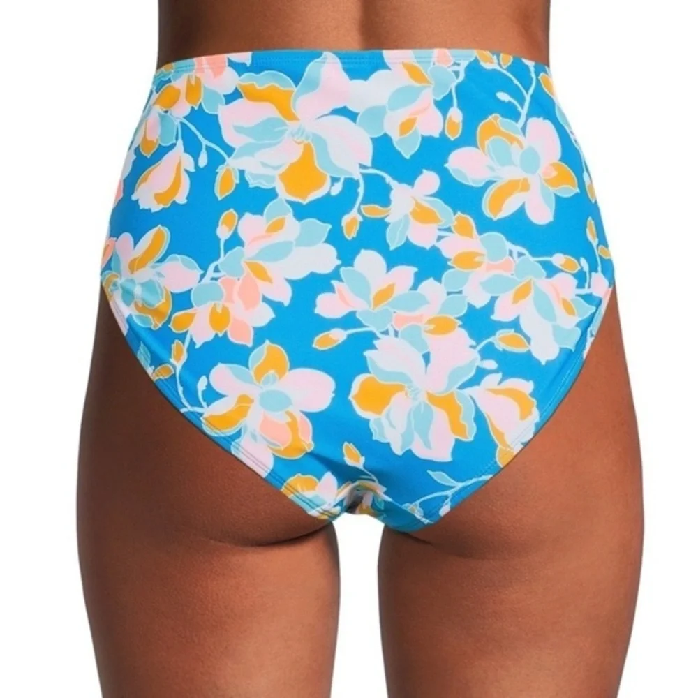 No Boundaries Floral Print High Waisted Swim Bottom w/ Heart Hardware Jr.’s Med‎